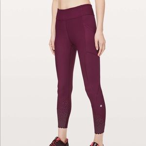 Lululemon Tight Stuff Leggings in Maroon
